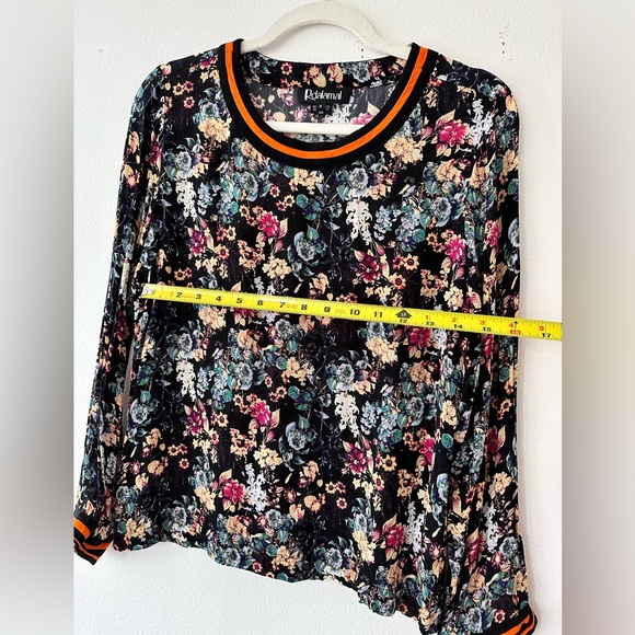 Anthropologie floral striped-neck blouse - Picture 4 of 5